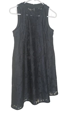 Vestido recto Donna Morgan para mujer negro talla 2 floral crochet encaje sin mangas Foto 1 de 4