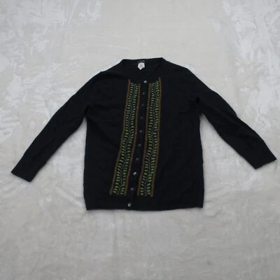 J Crew Sweater Womens Small Wool Cashmere Cardigan Knit Rabbit Floral Embroider - Image 1 of 4