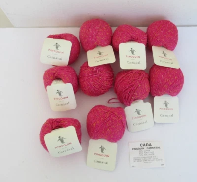 10 bolas de carnaval de pingüino 100 % algodón hilo acrílico 50 gr 142 yardas. Rosa Amarillo Foto 1 de 4