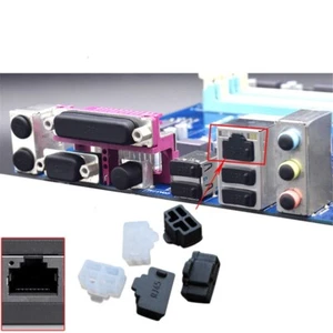 100Pack RJ45 Anti Dust Cover Cap Black White Ethernet Hub Port Protector Plug - Picture 1 of 10