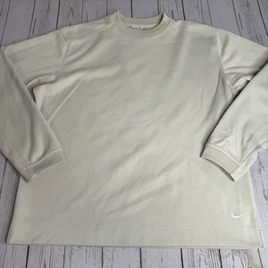 Vintage Y2K Nike Golf Embroidered Swoosh Long Sleeve Sweatshirt Mens Large Beige - Picture 1 of 8