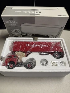 First Gear 1953 White 3000 BUDWEISER Tractor Trailer Model Semi Truck NEW USA - Picture 1 of 8