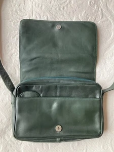 Supersoft Leather Bottle Green Enny Cross-body Handbag - Made in Italy - Picture 1 of 12