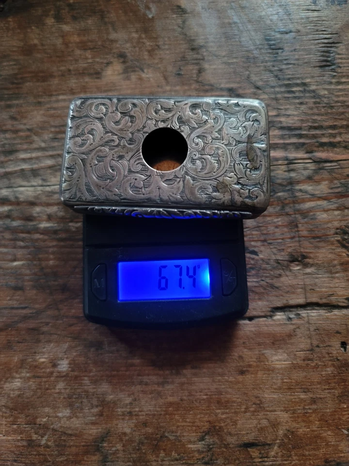 Antigua caja de cigarrillos Francis Clark de plata esterlina baratija circa 1869 Foto 1 de 4