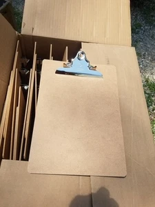 LOT OF 6**Business Source Clipboards Hardboard Metal Clip 9"x12-1/2" Brown 65637 - Picture 1 of 3