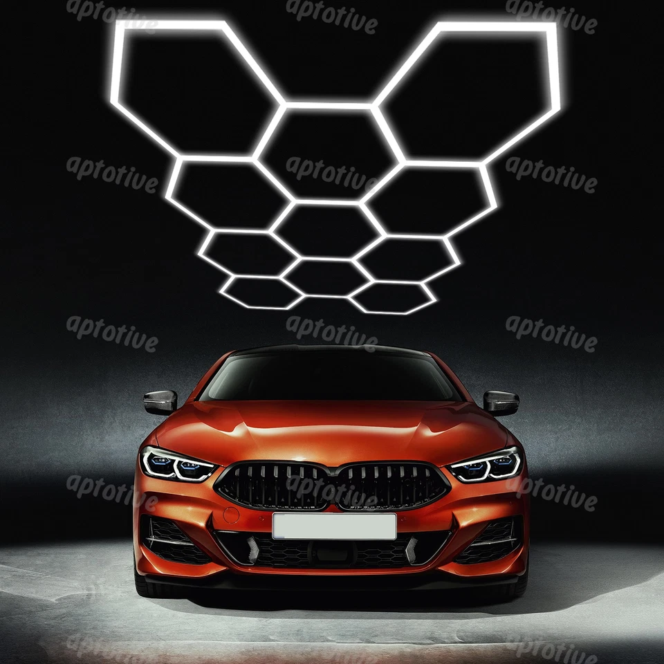 YAMISSI 11 Hexagon LED Lighting Car Detail Garage Workshop Retail Light Honeycomb Lights
