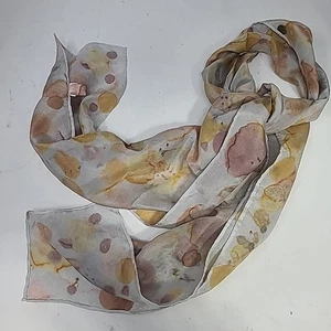 Sciarpa vintage 100% seta 7,5x50 pollici acquerello floreale tenue  - Foto 1 di 6