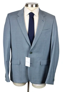 Paul Smith Suit 44 R (54 EU) Mens Light Blue Wool Soho Tailored Fit 2 Piece New - Picture 1 of 14