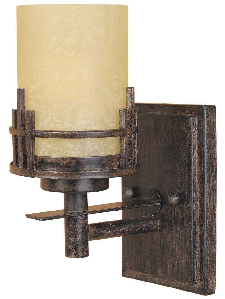 Designers Fountain 82101 Mission Ridge Wall Sconce in Warm Mahogany Finish