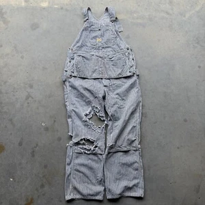 Vintage 1940s Pennys Pay Day Overalls Hickory Stripe Union Made Sanforized - Picture 1 of 6