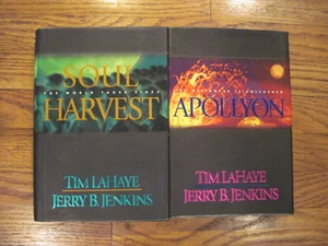 2 Hardcover Left Behind Series Books APOLLYON SOUL HARVEST Lahaye Jenkins - Picture 1 of 2