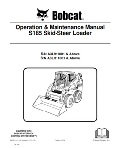 BOBCAT S185 KOMPAKTLADER BETRIEB WARTUNGSANLEITUNG NACHDRUCK KAMMGEBUNDEN - Bild 1 von 2
