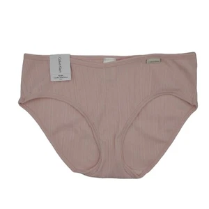 Calvin Klein Hipster Panty Damen Gr. Small Rosa Gerippt High Cut Logo Stretch  - Bild 1 von 7