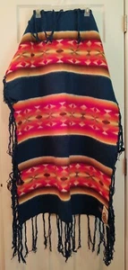 Vtg. Pendleton Beaver State Southwest Print Fringe Muchacho Shawl Made in USA! - Picture 1 of 9