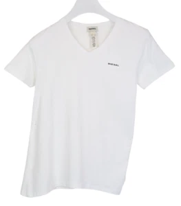 DIESEL T-Shirt Women's XS Short Sleeve V-Neck White - Picture 1 of 10