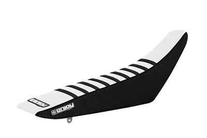 2004-2009 HONDA CRF 250 SEAT COVER - BLACK SIDES / WHITE TOP /  BLACK RIBS #53 - Picture 1 of 4