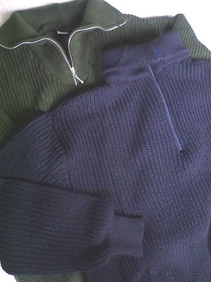 Troyer, Arbeitspullover, Seemannspullover, Strickpullover, Pullover oliv, marine - Bild 1 von 3