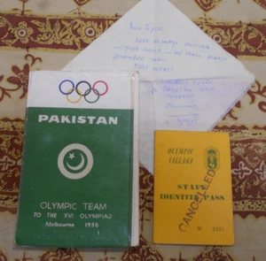 #D385. 1956  MELBOURNE OLYMPIC GAMES PAKISTAN  BOOKLET WITH SIGNATURES etc - Picture 1 of 13