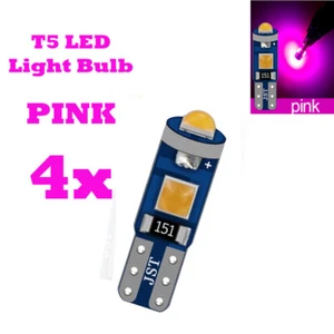 4x T5 286 LED Bulbs 3030smd Light 12V COB Interior Instrument Dashboard PINK CLR - Picture 1 of 7