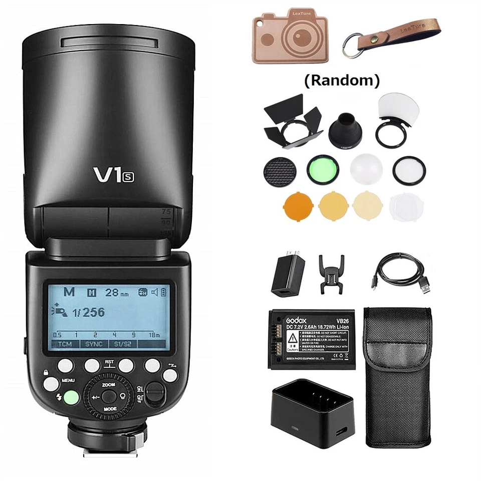 Godox V1-S TTL HSS Round Head Camera Flash Light + AK-R1 Accesory For Sony - Image 1 of 4