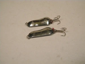 2 Cucchiaio da Pesca Vintage Wobble Wobbler Cromato 1 1/2" Esca Crankbait - Foto 1 di 2