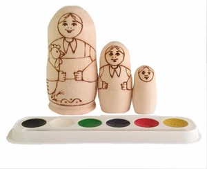 Russische Puppen Matroschkas Zum Bemalen Mit Huhn 3 Stück - Bild 1 von 1