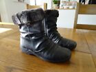 Women's Remonte Tex Black Leather Wool Lined Ankle Boots Uk 6, Great Condition
