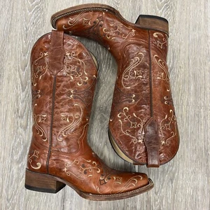 Circle G Botas Mujer 7M Desplazamiento Bordado Vaquera Western Boho Prairie Core - Imagen 1 de 16