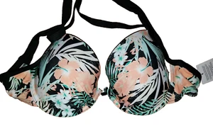 NWT Lascana For Venus Floral padded underwire Bikini Top size D - Picture 1 of 2