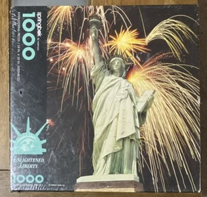 Vintage Springbok 1000 Piece Jigsaw Puzzle ENLIGHTENED LIBERTY Statue Of Liberty - Picture 1 of 6