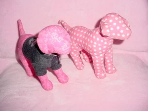 6"-Victorias Secret-86 Rock Roll Tour-Girls Ladies Pink Stuffed Animal-Lot 2 Set - Picture 1 of 1