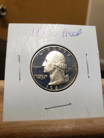 1981-S Proof Washington Quarter from Proof Set Actual Coin Pictured Cover