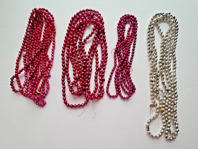 4 Strands of VTG Mercury Glass Beaded Garland Japan 350"  29ft Approx. - Image 1 of 4
