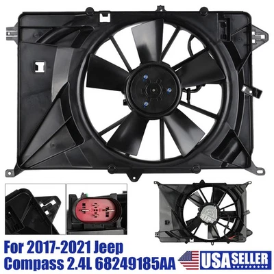 Engine Radiator Cooling Fan Assembly for Jeep Compass 2017-2022 2.4L L4 620-196 - Image 1 of 4