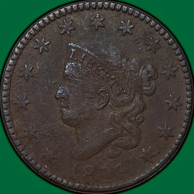 1819 Large Date Coronet Head Large Cent Extremely Fine XF Coin, Corroded #29140 - Image 1 of 3