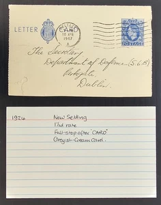 1947 Great Britain 2.5d Stamped Lettercard cd Belfast-Dublin - Picture 1 of 4