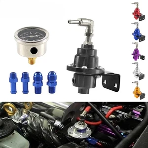 Adjustable Fuel Pressure Regulator with Gauge KitAluminum Vehicle Refitting Fuel - Picture 1 of 19