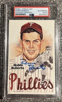 Robin Roberts HOF Phillies Signed 1981 Perez-Steele /10000 AUTO SGC AUTH - Image 1 of 4
