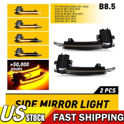 Luces LED de espejo retrovisor lateral intermitente para Audi A3 8P A4S4 B8 A5 S5 A6 S6 A8 Q3S S8 Foto 1 de 4