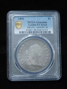 1800 P Silver Dollars Draped Bust PCGS Genuine - VF Details AMERICAI BB-191 - Picture 1 of 5
