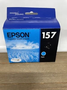 Genuine Epson 157 Cyan Ink Cartridge T157220 Epson Stylus R3000 03/22 - Picture 1 of 3