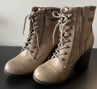 Call It Spring Boots Lace Up Ankle Booties Tan Women’s Size US 7. - Image 1 of 4