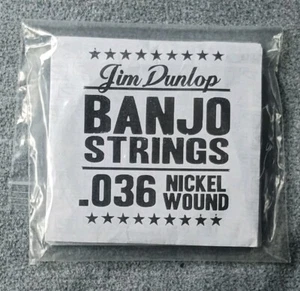 6 Single .036 Nickel Wound Loop End Banjo Strings Jim Dunlop FACTORY SEALED - Picture 1 of 4