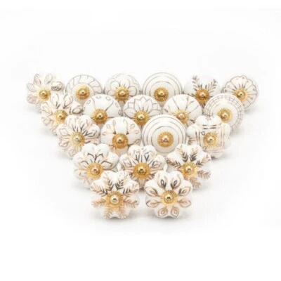 Indian Handmade Multi Colour Ceramic Door Knobs Lot Of 50 Kitchen Cabinet  - Image 1 of 4