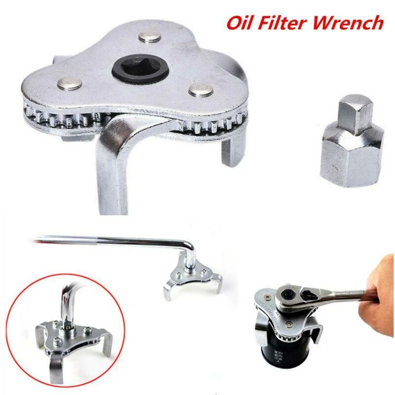 Auto Tool 3 Jaws Two Ways Oil Filter Wrench Spanner Remover 55-108mm Adjustable - Image 1 of 4