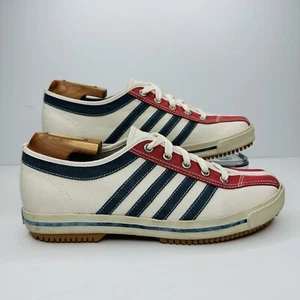 Vintage Bass Killarny Canvas-Sneaker Damengröße 8 weiß blau gestreift Freizeitschuhe - Bild 1 von 9