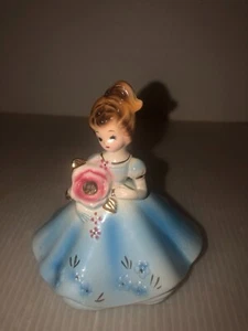 Cute 1950's Josef Originals 4" April Diamond Birthstone Girl Figurine - Picture 1 of 6