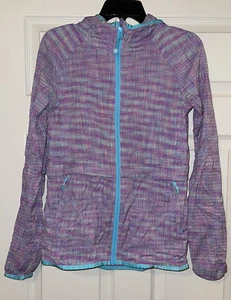 Ivivva Lululemon Full Zip Hooded Jacket Pockets Pink Purple Turquoise Sz 14 - Picture 1 of 6