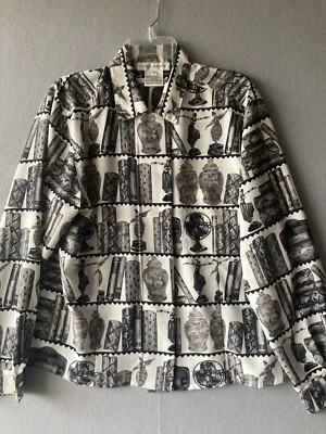 Blusa para mujer Jones New York 14 arte para usar geisha estampado asiático Art Deco #1671 Foto 1 de 4