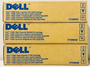 Neu Original Dell 1320c Cyan Magenta Gelb Tonerkassetten Box - Bild 1 von 2